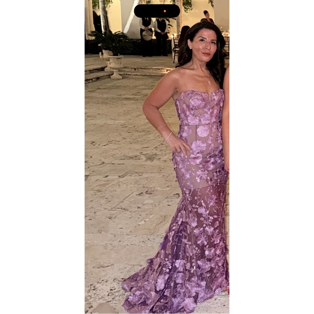 Bronx and Banco Purple Strapless Dress